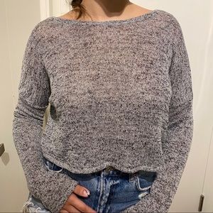 Knit Long Sleeve Tee with an Open Back